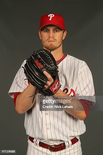 Kyle Kendrick of the Philadelphia Phillies poses for a photo during Spring Training Media Photo Day at Bright House Networks Field on February 24,...