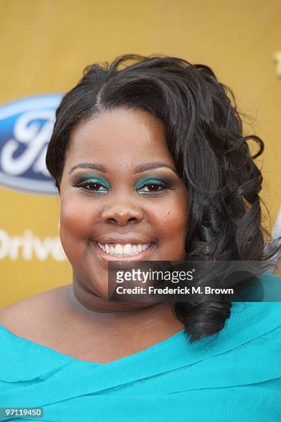 Actress Amber Riley arrives at the 41st NAACP Image awards held at The Shrine Auditorium on February 26, 2010 in Los Angeles, California.
