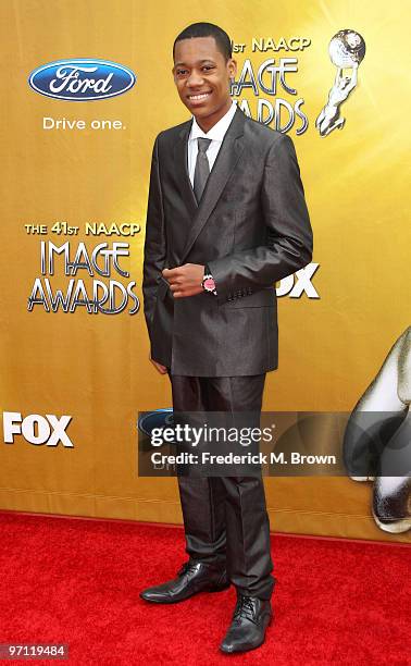 Actor Tyler James Williams arrives at the 41st NAACP Image awards held at The Shrine Auditorium on February 26, 2010 in Los Angeles, California.