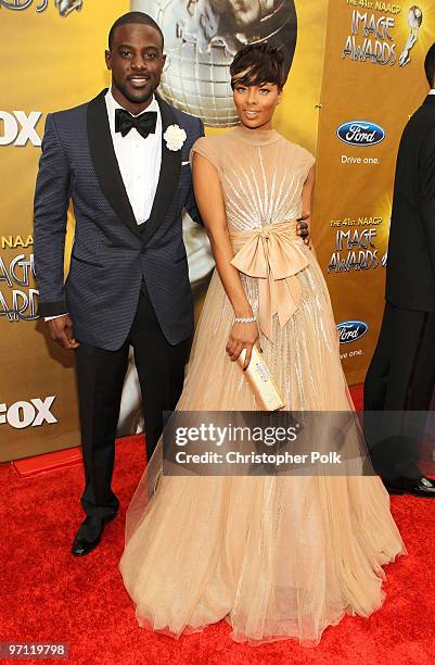 Model Eva Marcille and actor Lance Gross arrive at the 41st NAACP Image awards held at The Shrine Auditorium on February 26, 2010 in Los Angeles,...