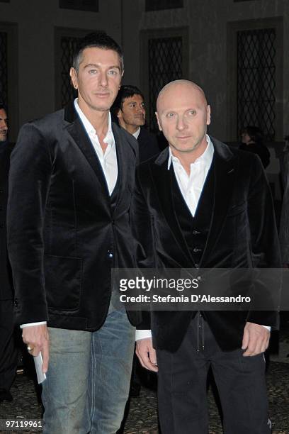 Stefano Gabbana and Domenico Dolce attend the Vogue.it Milan Fashion Week Womenswear Autumn/Winter 2010 show on February 26, 2010 in Milan, Italy.