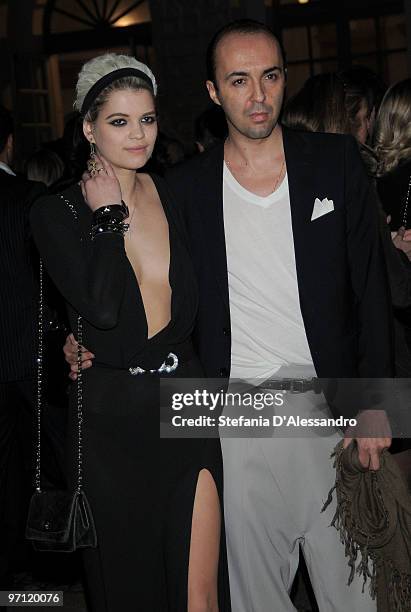 Pixie Geldof and Francesco Scognamiglio attend the Vogue.it Milan Fashion Week Womenswear Autumn/Winter 2010 show on February 26, 2010 in Milan,...