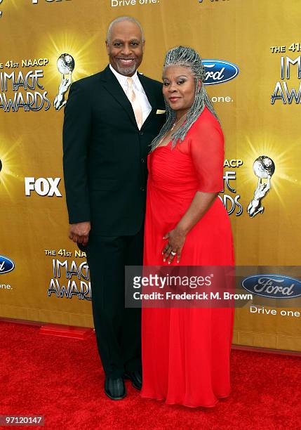 Actor James Pickens Jr. And his wife Gina Pickens arrive at the 41st NAACP Image awards held at The Shrine Auditorium on February 26, 2010 in Los...