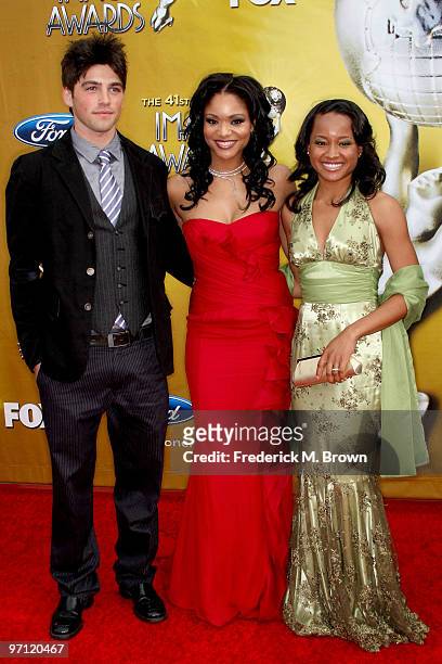 Actors Robert Adamson, Erica Hubbard and Rhyon Brown arrive at the 41st NAACP Image awards held at The Shrine Auditorium on February 26, 2010 in Los...
