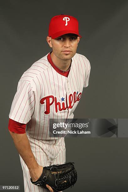Happ of the Philadelphia Phillies poses for a photo during Spring Training Media Photo Day at Bright House Networks Field on February 24, 2010 in...