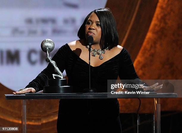 Actress Chandra Wilson, winner Outstanding Actress in a Drama Series for "Grey's Anatomy," onstage during the 41st NAACP Image awards pre-tel show...