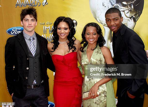 Robert Adamson, Erica Hubbard, Rhyon Brown and Mishon Ratliff arrive at the 41st NAACP Image awards held at The Shrine Auditorium on February 26,...