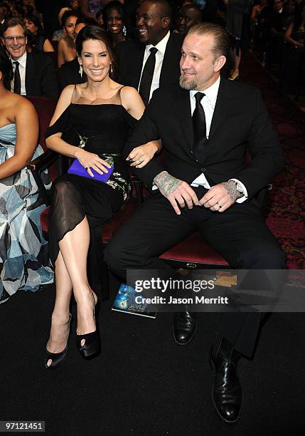 Actress Sandra Bullock and husband Jesse James in the audience during the 41st NAACP Image awards held at The Shrine Auditorium on February 26, 2010...