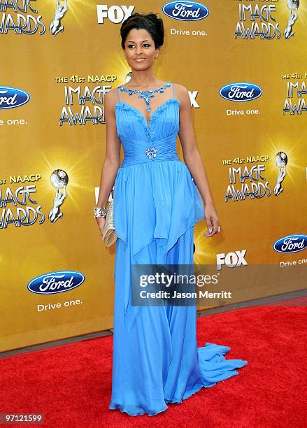 Actress Claudia Jordan arrives at the 41st NAACP Image awards held at The Shrine Auditorium on February 26, 2010 in Los Angeles, California.
