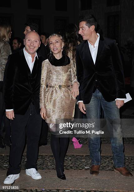 Domenico Dolce, Franca Sozzani and Stefano Gabbana attend Vogue.it during Milan Fashion Week Womenswear Autumn/Winter 2010 on February 26, 2010 in...