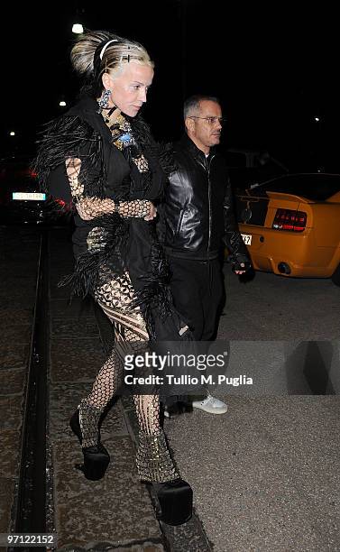 Daphne Guinness attends Vogue.it during Milan Fashion Week Womenswear Autumn/Winter 2010 on February 26, 2010 in Milan, Italy.