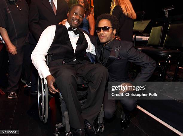 Actor Daryl 'Chill' Mitchell and musician Lenny Kravitz during the 41st NAACP Image awards held at The Shrine Auditorium on February 26, 2010 in Los...