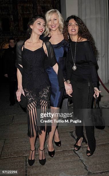 Margareth Made, Natasha Stefanenko and Afef Jnifen attends Vogue.it during Milan Fashion Week Womenswear Autumn/Winter 2010 on February 26, 2010 in...