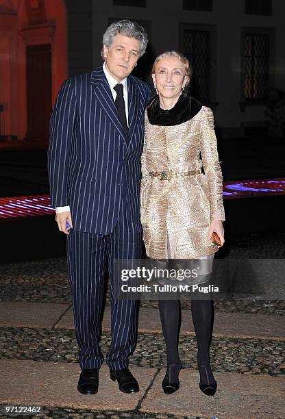 Alain Elkann and Franca Sozzani attend the Vogue.it Milan Fashion Week Womenswear Autumn/Winter 2010 show on February 26, 2010 in Milan, Italy.