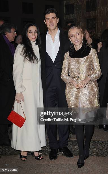 Beatrice Carbone, Roberto Bolle and Franca Sozzani attend Vogue.it during Milan Fashion Week Womenswear Autumn/Winter 2010 on February 26, 2010 in...