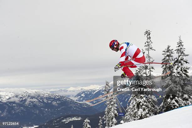 Winter Olympics: Switzerland Didier Defago in action during Men's Downhill at Whistler Creekside. Defago won gold. Whistler, Canada 2/15/2010 CREDIT:...