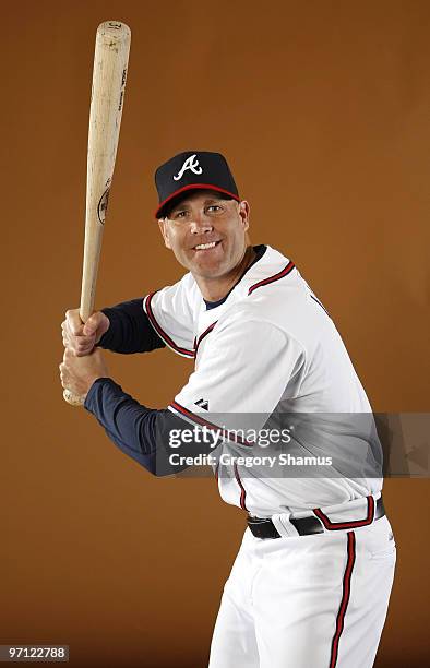 Tim Hudson of the Atlanta Braves poses during photo day at Champions Stadium on February 26, 2010 in Kissimmee, Florida.