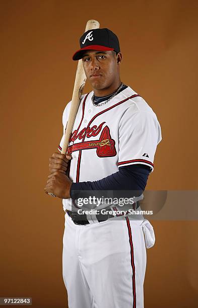 Yunel Escobar of the Atlanta Braves poses during photo day at Champions Stadium on February 26, 2010 in Kissimmee, Florida.