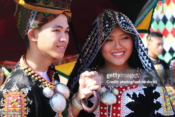 beautiful kadazandusun ethnic of sabah, borneo - kadazandusun stock pictures, royalty-free photos & images