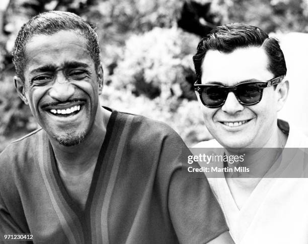 American singer, dancer, actor and comedian Sammy Davis Jr. Laughs circa 1967 in Puerto Rico.