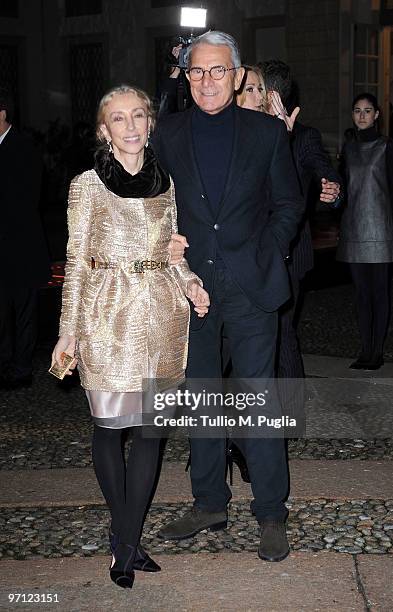 Franca Sozzani and Carlo Rossella attends Vogue.it during Milan Fashion Week Womenswear Autumn/Winter 2010 on February 26, 2010 in Milan, Italy.