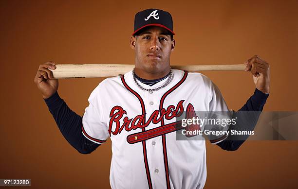 Yunel Escobar of the Atlanta Braves poses during photo day at Champions Stadium on February 26, 2010 in Kissimmee, Florida.