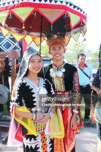beautiful kadazandusun ethnic of sabah, borneo - kadazandusun stock pictures, royalty-free photos & images