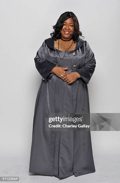 Writer Shonda Rhimes poses for a portrait during the 41st NAACP Image awards held at The Shrine Auditorium on February 26, 2010 in Los Angeles,...