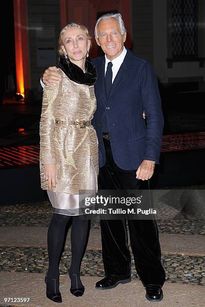 Franca Sozzani and Giorgio Armani attend Vogue.it during Milan Fashion Week Womenswear Autumn/Winter 2010 on February 26, 2010 in Milan, Italy.