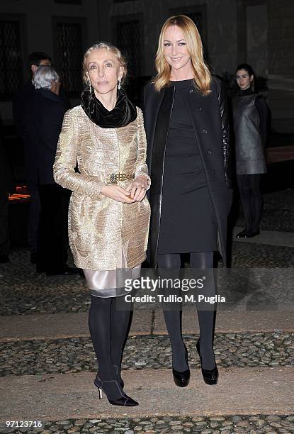 Franca Sozzani and Frida Giannini attends Vogue.it during Milan Fashion Week Womenswear Autumn/Winter 2010 on February 26, 2010 in Milan, Italy.