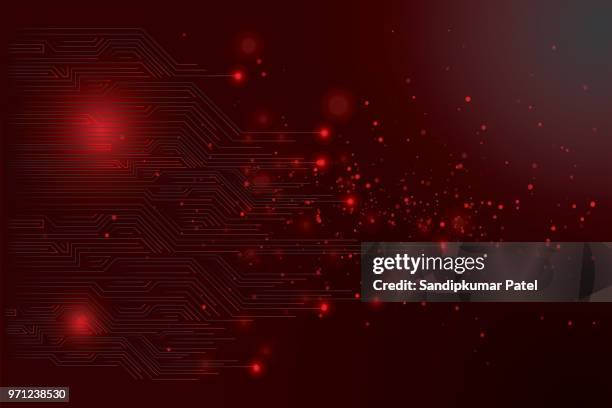 abstract futuristic circuit board - red stock illustrations