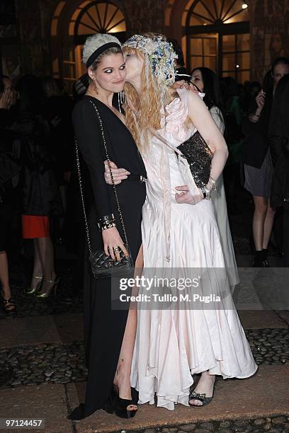 Pixie Geldof and Courtney Love attend Vogue.it during Milan Fashion Week Womenswear Autumn/Winter 2010 on February 26, 2010 in Milan, Italy.