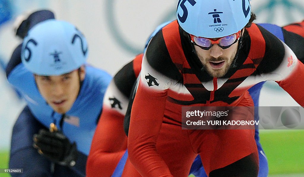 Gold medallist, Canada's Charles Hamelin