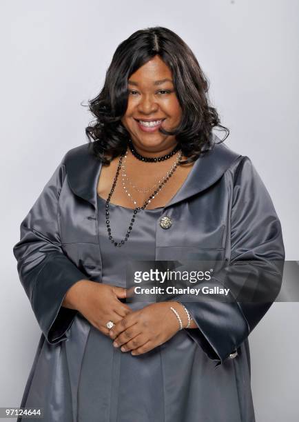 Producer Shonda Rhimes poses for a portrait during the 41st NAACP Image awards held at The Shrine Auditorium on February 26, 2010 in Los Angeles,...