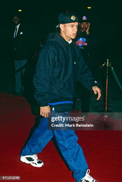 View of celebrities arriving and performing on stage at the grand opening of the Planet Hollywood night club in Washington, DC, October 3, 1993.
