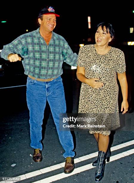 View of celebrities arriving and performing on stage at the grand opening of the Planet Hollywood night club in Washington, DC, October 3, 1993.