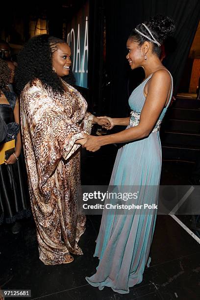 Singer Jill Scott and actress Kimberly Elise during the 41st NAACP Image awards held at The Shrine Auditorium on February 26, 2010 in Los Angeles,...