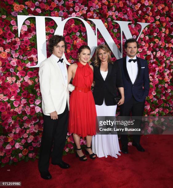 Lucas Leguizamo, Allegra Leguizamo, Justine Maurer, and John Leguizamo attend the 72nd Annual Tony Awards at Radio City Music Hall on June 10, 2018...