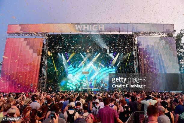 Moon Taxi performs on Which Stage during day 4 of the 2018 Bonnaroo Arts And Music Festival on June 10, 2018 in Manchester, Tennessee.