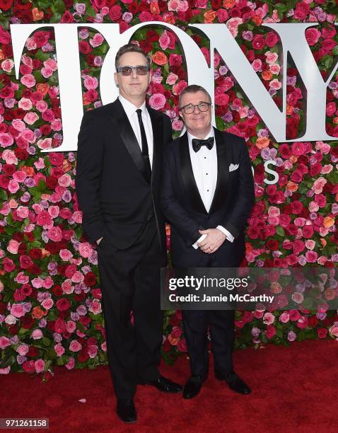 Devlin Elliott and Nathan Lane attend the 72nd Annual Tony Awards at Radio City Music Hall on June 10, 2018 in New York City.