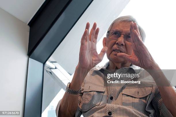 Daim Zainuddin, a member of Malaysia Prime Minister Mahathir Mohamad's advisory council, speaks during an interview in Kuala Lumpur, Malaysia, on...