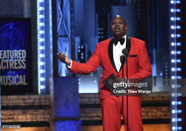 Tituss Burgess presents an award onstage during the 72nd Annual Tony Awards at Radio City Music Hall on June 10, 2018 in New York City.