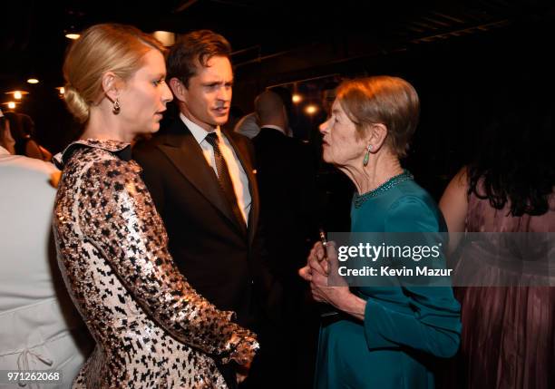 Claire Danes, Hugh Dancy and Glenda Jackson backstage during the 72nd Annual Tony Awards at Radio City Music Hall on June 10, 2018 in New York City.