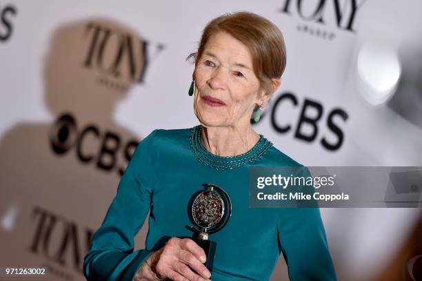 Glenda Jackson, winner of the award for Best Performance by an Actress in a Leading Role in a Play for "Edward Albee's Three Tall Women," poses in...