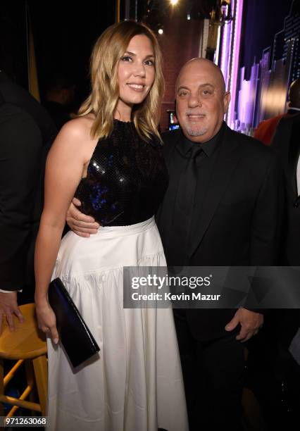 Billy Joel and Alexis Roderick pose backstage during the 72nd Annual Tony Awards at Radio City Music Hall on June 10, 2018 in New York City.