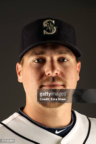 Shawn Kelley of the Seattle Mariners poses during photo media day at the Mariners spring training complex on February 25, 2010 in Peoria, Arizona.