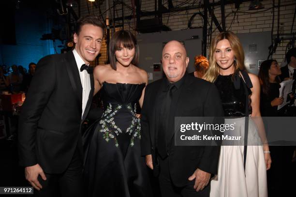 Erich Bergen, Katharine McPhee, Billy Joel and Alexis Roderick pose backstage during the 72nd Annual Tony Awards at Radio City Music Hall on June 10,...