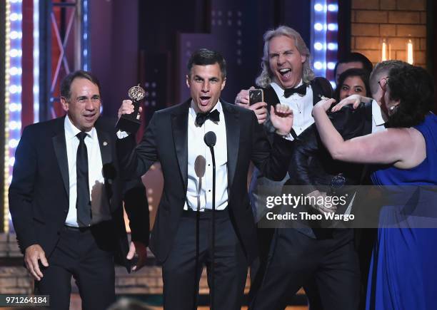 Ken Davenport and the cast and crew of Once on This Island accept the award for Best Revival of a Musical onstage during the 72nd Annual Tony Awards...
