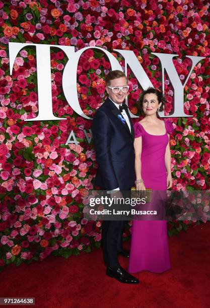 Kyle Jarrow and Lauren Worsham attend the 72nd Annual Tony Awards at Radio City Music Hall on June 10, 2018 in New York City.