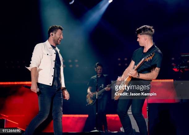 Brett Eldredge performs onstage during the 2018 CMA Music festival at Nissan Stadium on June 10, 2018 in Nashville, Tennessee.